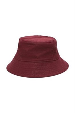 Bordo Düz Bucket Şapka