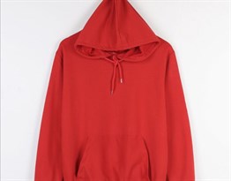 Kapşonlu Kırmızı Basic Sweatshirt