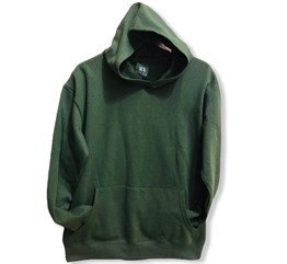 Kapşonlu Yeşil Basic Sweatshirt
