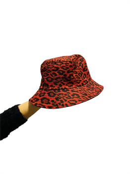 Kırmızı Leopar Şapka Balıkçı Bucket