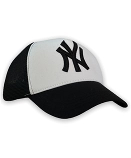 Siyah Beyaz Ny Fileli Şapka