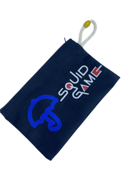 Squid Game Logo Kalemlik Desen Baskılı Bez Kalemlik Cüzdan Makyaj Çantası