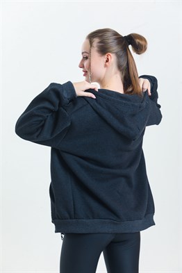 Unisex Antrasit Özel Tasarım Parça Detaylı Sweatshirt