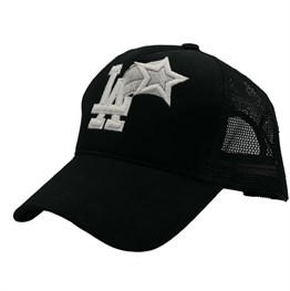 Unisex Siyah Beyzbol Fileli LA Şapka
