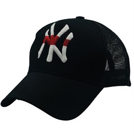 Unisex Siyah Beyzbol Ny Fileli Şapka