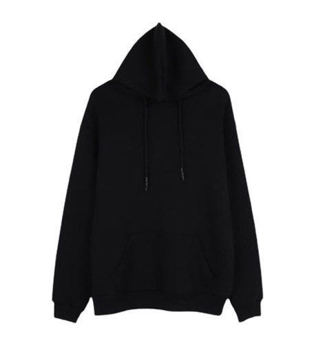 Unisex Kapüşonlu Siyah Oversize Sweatshirt